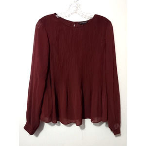 Banana Republic Maroon Long Sleeve Blouse Size Medium